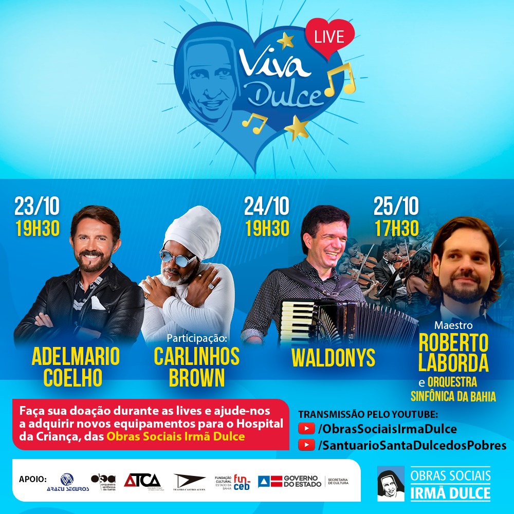 Viva Dulce reúne lives de artistas da música em prol das Obras Sociais Irmã Dulce