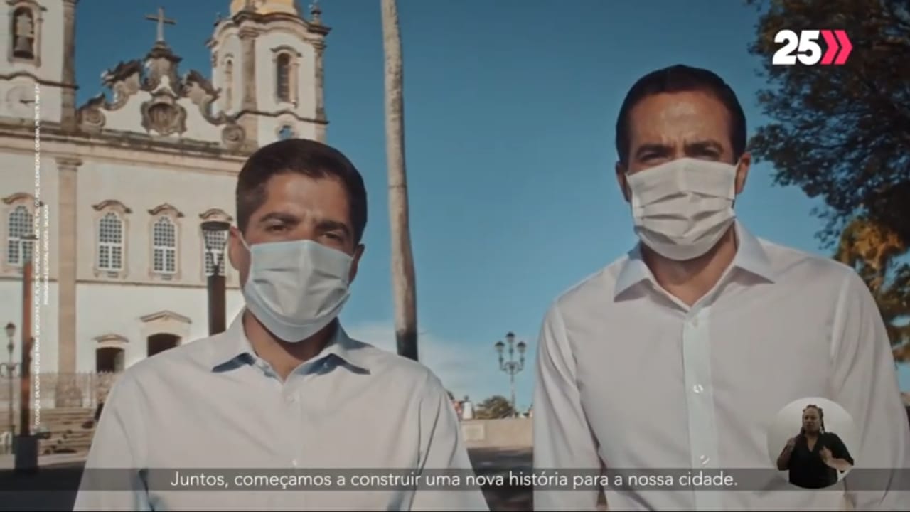 Em último programa de TV, Bruno vai com ACM Neto à Basílica do Bonfim, faz retrospectiva e ressalta propostas