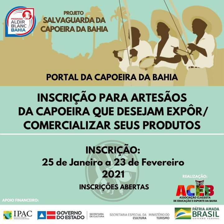 Projeto beneficia artesãos da capoeira que desejam comercializar seus produtos