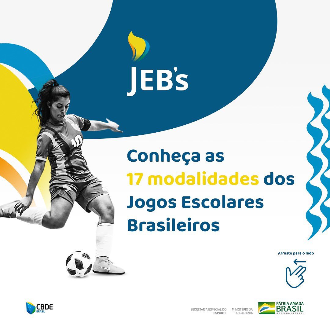 CBDE define modalidades que irão integrar Jogos Escolares Brasileiros em 2021⠀
