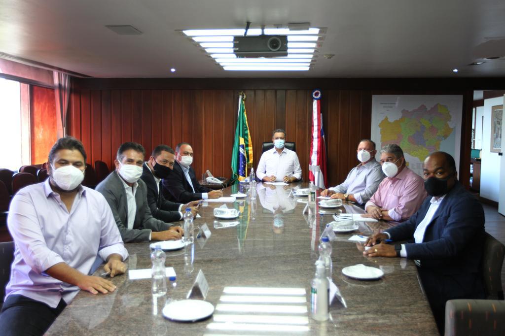 Ações contra à Covid foi tema de reunião, hoje, entre Adolfo Menezes, líderes governistas da ALBA e Rui Costa
