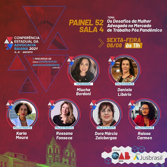 Conferência Estadual da Advocacia Baiana 2021: mulheres já são mais da metade dos palestrantes