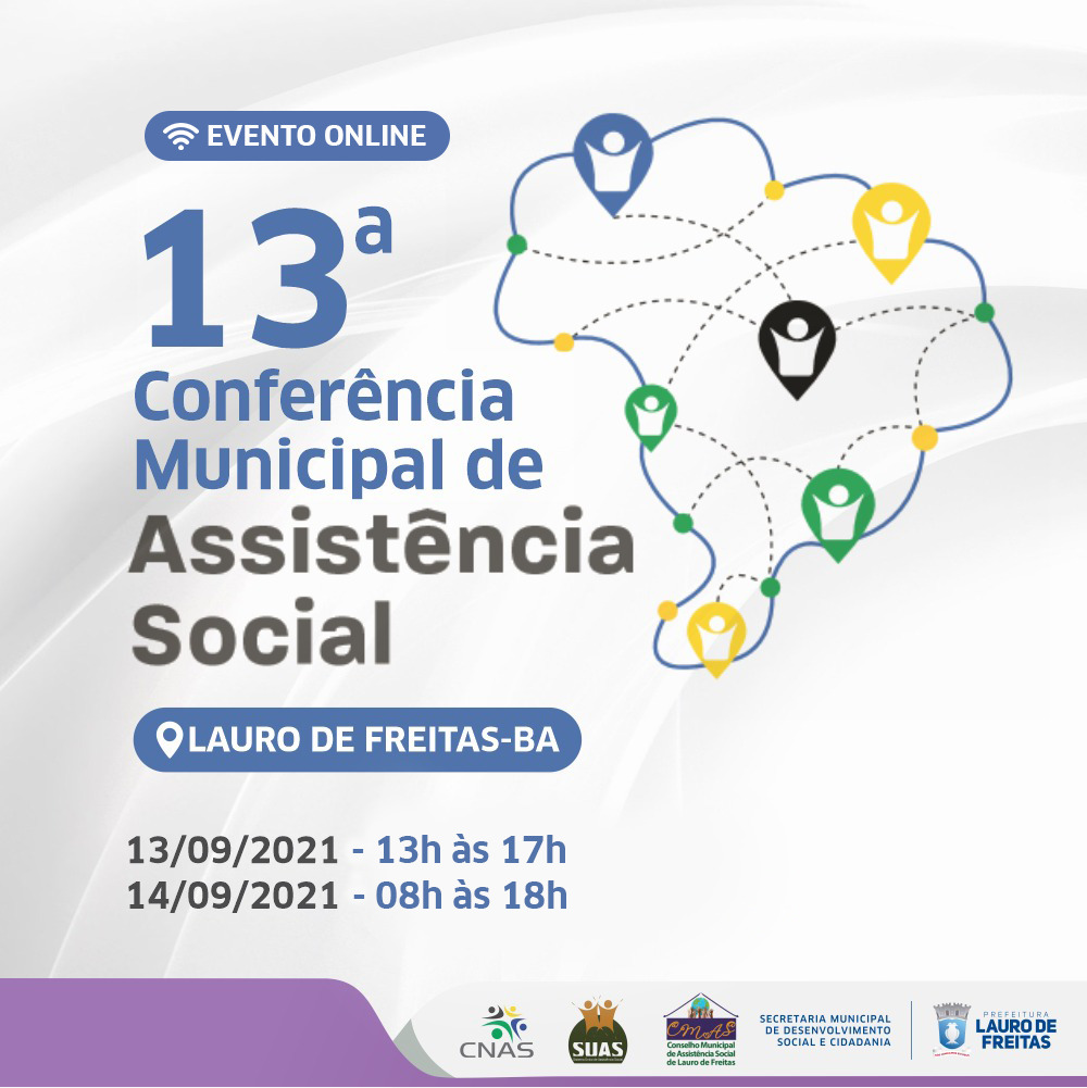 13ª Conferência Municipal de Assistência Social de Lauro de Freitas será transmitida pela internet a partir desta segunda-feira (13)