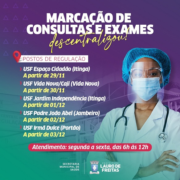 Lauro de Freitas reativa cinco postos da  Central de Regulação a partir desta segunda-feira (29)