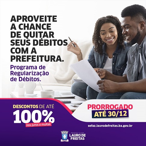 Contribuintes de Lauro de Freitas têm até dia 30 para negociar dívidas com a Prefeitura em condições especiais