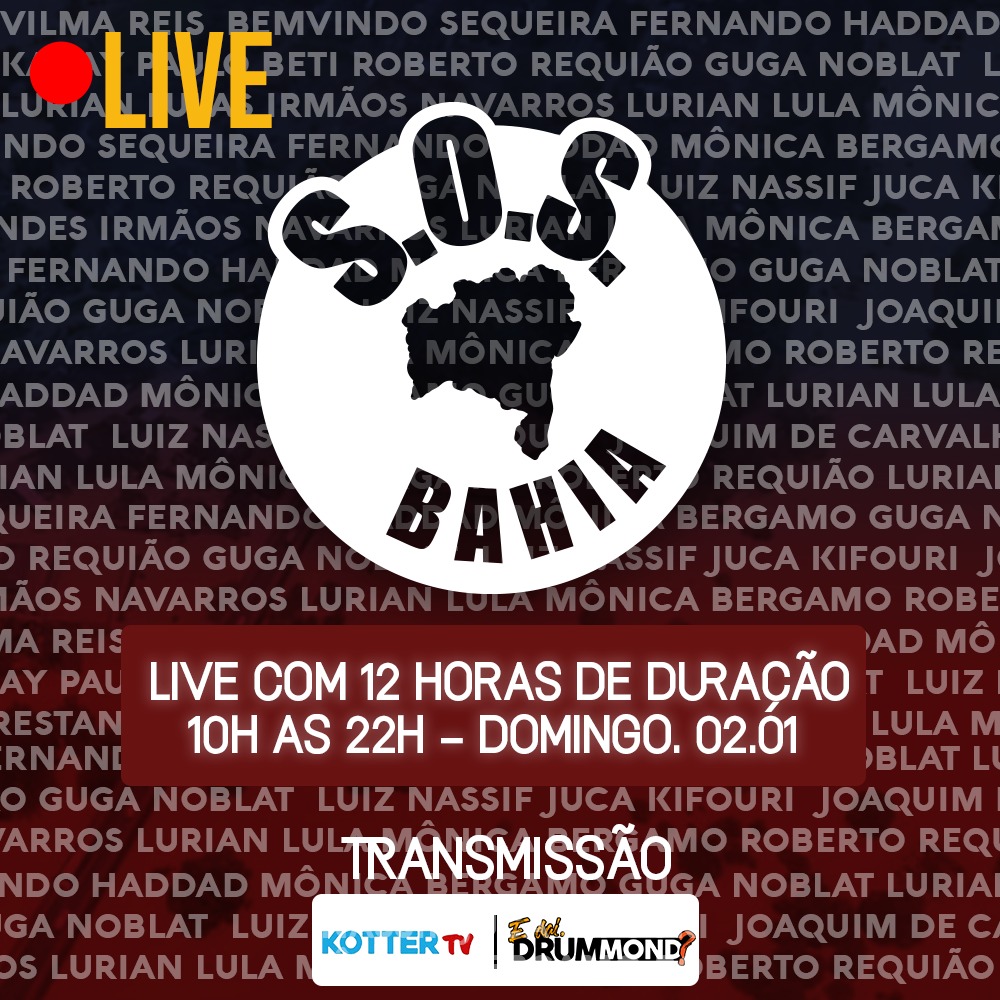 Artistas, jornalista, youtuber, ativistas digitais e políticos unidos em solidariedade a Bahia neste domingo