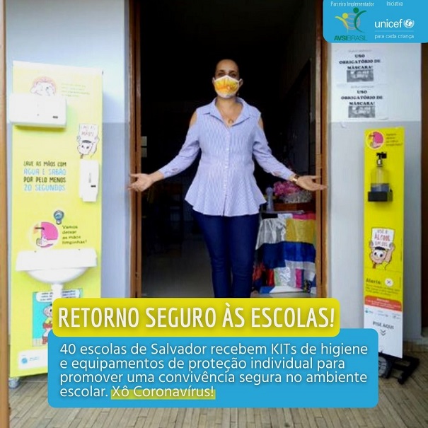 Escolas de Salvador recebem kits de higiene e comunicação para apoio no retorno seguro às aulas