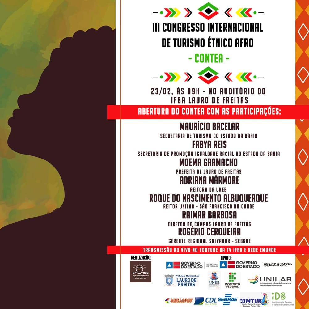 III Congresso Internacional de Turismo Étnico Afro será aberto nesta quarta-feira (23) em Lauro de Freitas