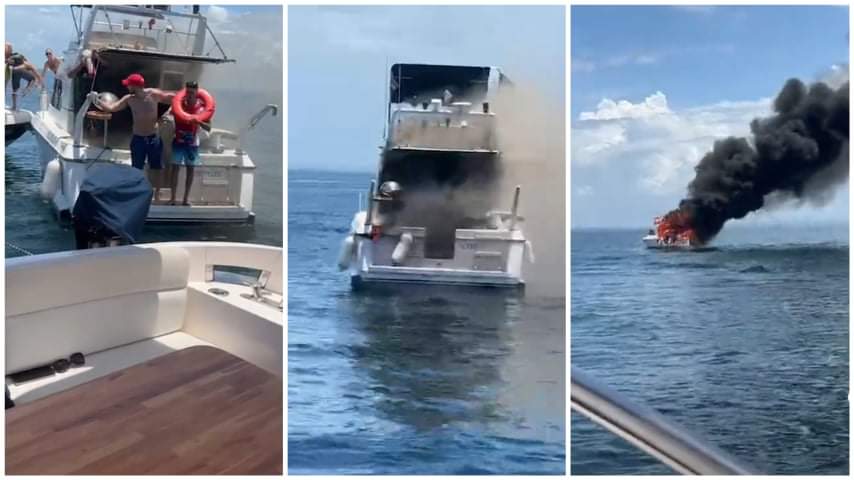 Lancha pega fogo na Baía de Todos os Santos e capitão PM de folga atua no resgate; assista