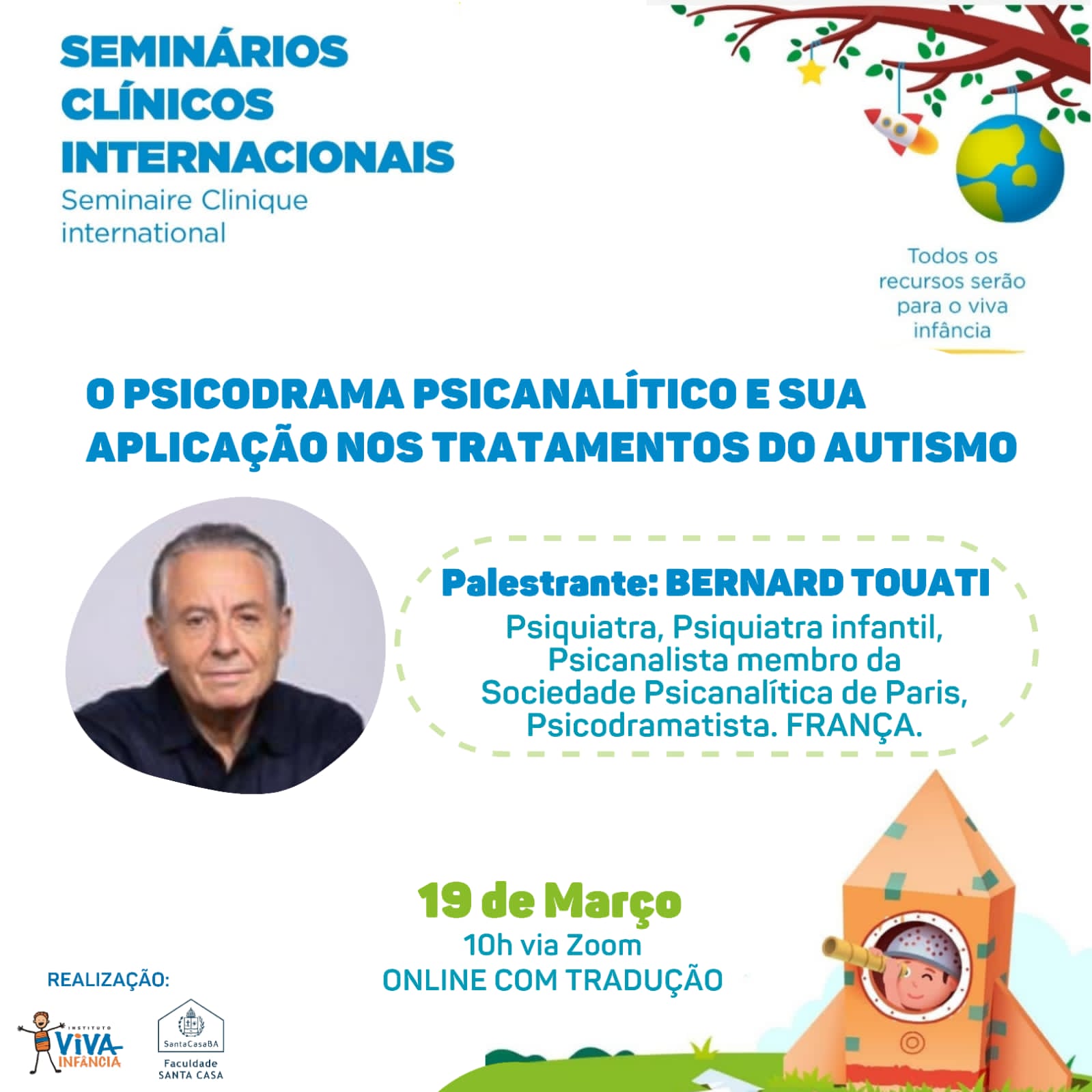 “Seminários Clínicos Internacionais” debatem o psicodrama psicanalítico nos tratamentos do autismo