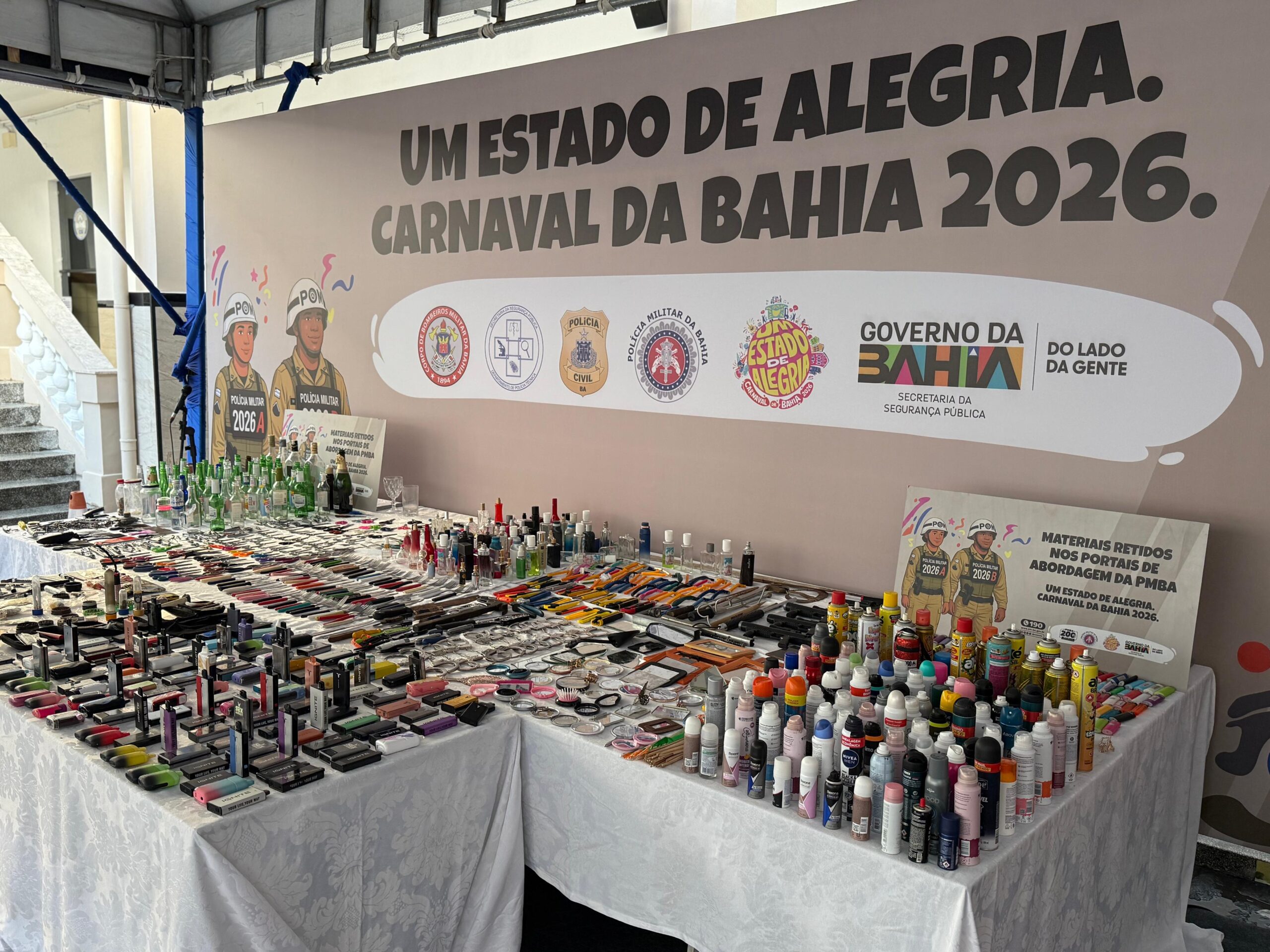 PM já impediu a entrada de 6.699 objetos proibidos nos portais