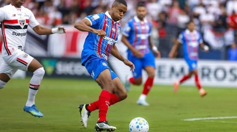 Erick marca no fim, e Bahia arranca empate contra o São Paulo pelo Brasileirão