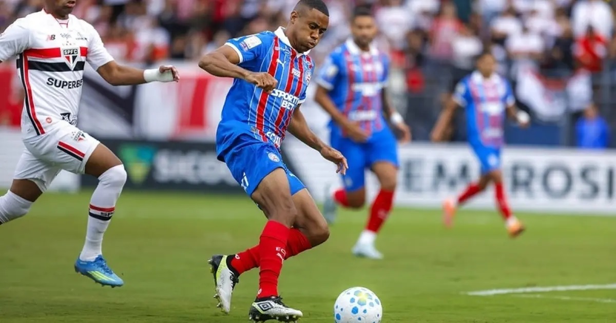 Erick marca no fim, e Bahia arranca empate contra o São Paulo pelo Brasileirão