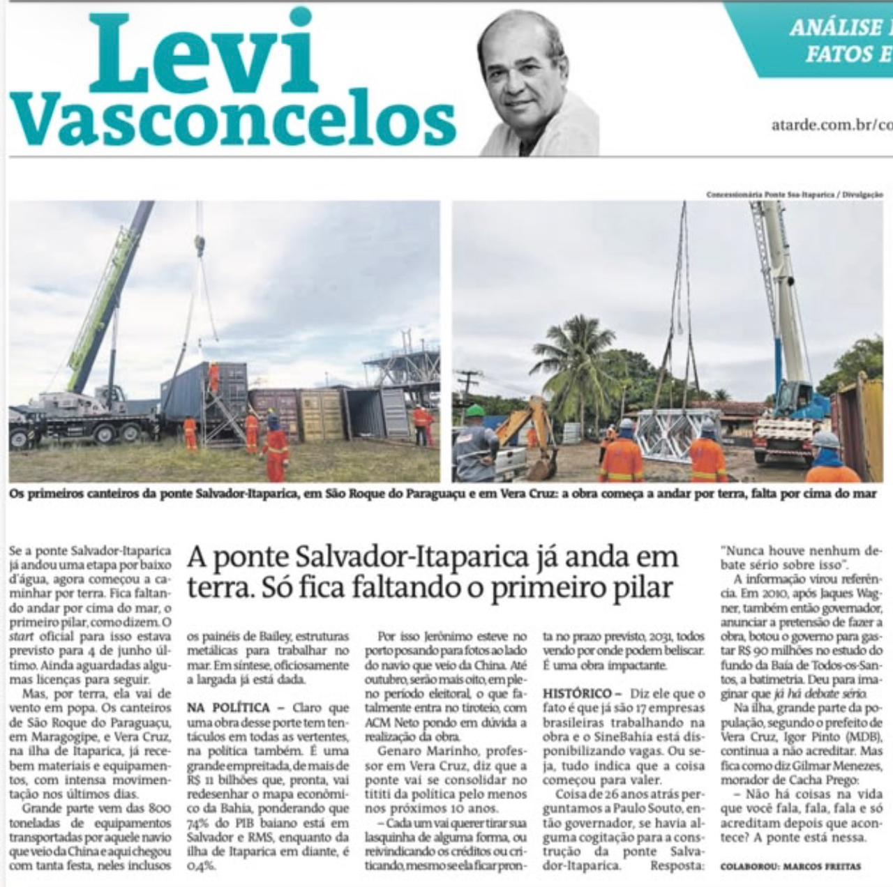 Ponte Salvador-Itaparica avança e oposição ignora fatos, diz Bobô
