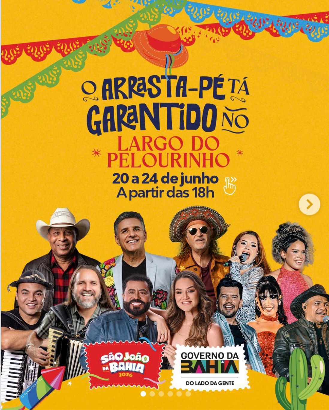 São João da Bahia agita Salvador neste sábado com Jonas Esticado, Cavaleiros do Forró, Saulo Fernandes e mais de 70 atrações