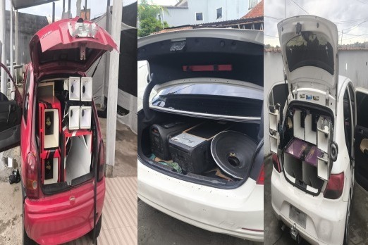 PM apreende veículos com som automotivo em festa paredão em Valéria