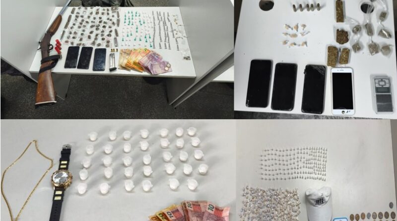 Em 48 horas, ações da PM resultam em prisões, apreensão de armas e farta quantidade de drogas em Salvador e na RMS