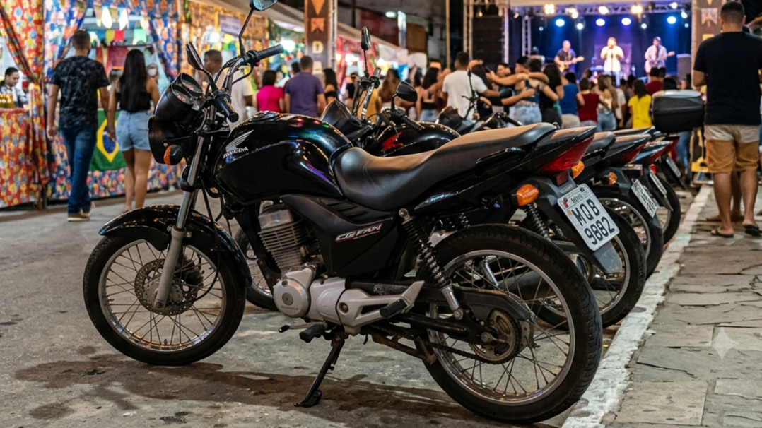 Homem tem motocicleta furtada enquanto participava do Arraiá da Jacobina II
