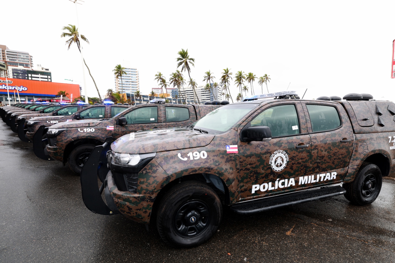 Polícia Militar da Bahia recebe 136 novas viaturas para reforçar frota operacional