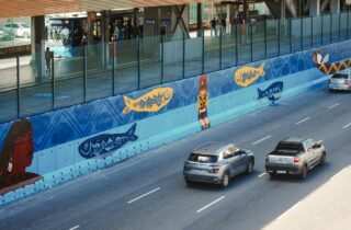 Salvador ganha mural de 200 metros criado por artistas indígenas na ligação Iguatemi–Paralela