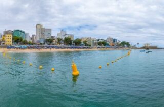 Salvador instala boias para criar área exclusiva para banhistas no Porto da Barra