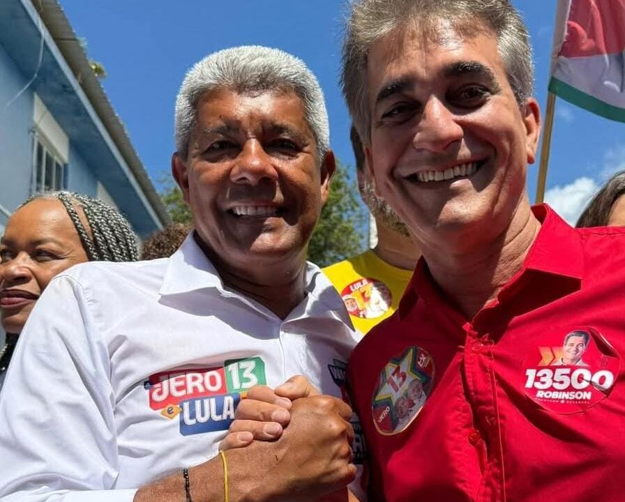 Reeleito, Robinson celebra reeleição de Jerônimo e conclama Bahia para reeleger Lula: “temos que dar mais de 6 milhões de votos”