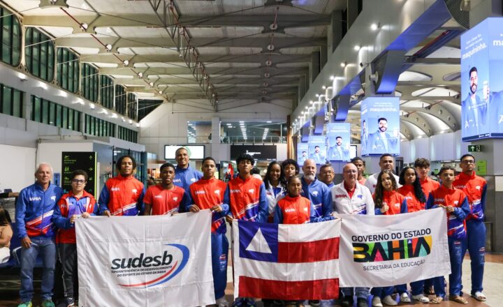 Delegação com 64 atletas baianos embarca para competir no segundo bloco dos Jogos da Juventude 2026 em Foz do Iguaçu (PR)